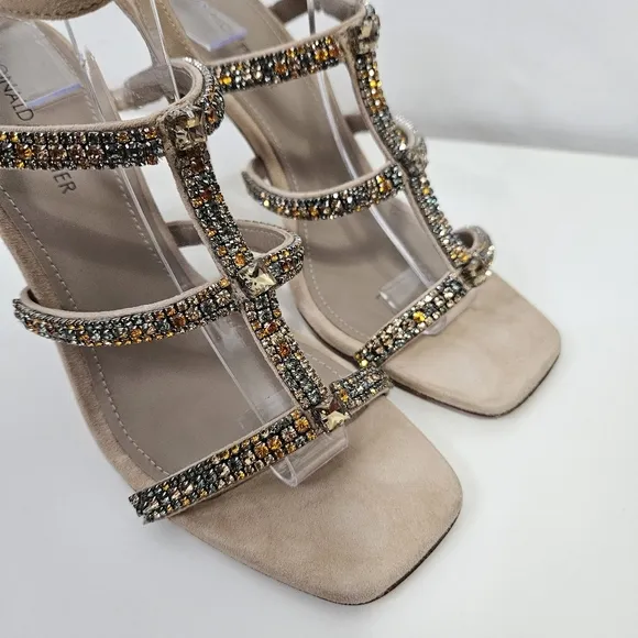 NEW Donald Pliner Winona Strappy Sandals 7.5 Crystal Stiletto Heel Weeding Party
