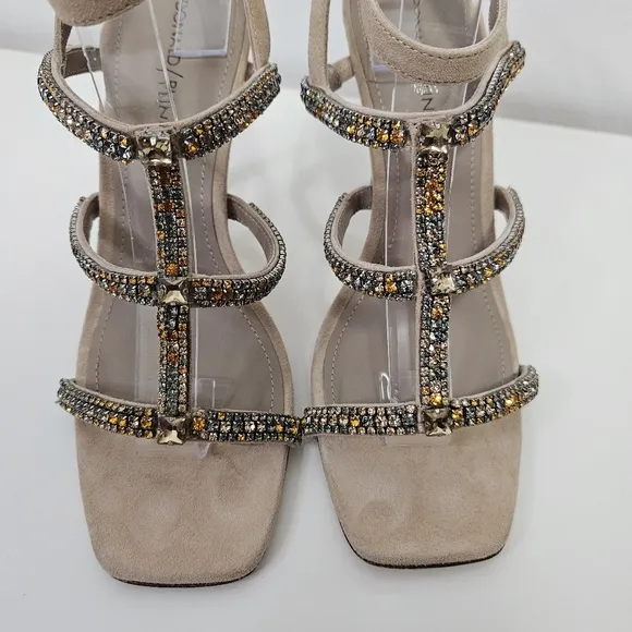 NEW Donald Pliner Winona Strappy Sandals 7.5 Crystal Stiletto Heel Weeding Party