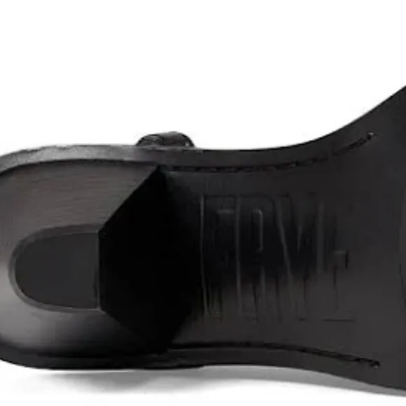 NEW FRYE Leather Estelle Ankle Tie Sandals black for women 567mn