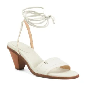 NEW FRYE Leather Estelle Ankle Tie Sandals white  for women 567mn