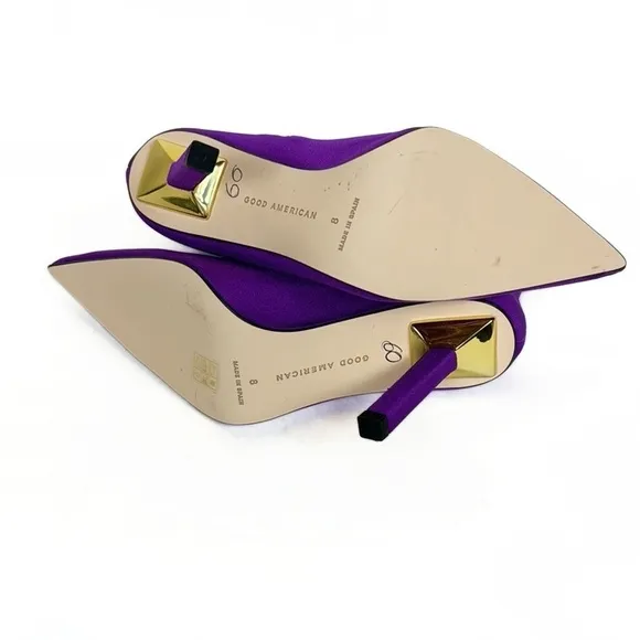 NEW Good American Purple Neoprene Stiletto High Heel Zip Designer Ankle Bootie