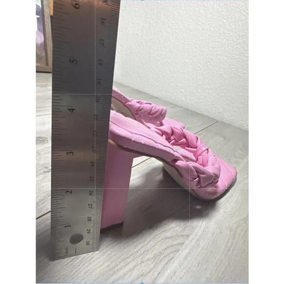 NEW Jessica Simpson Block Heel Thong Sandal Slide Braided Zaliye Barbie Pink 6.5
