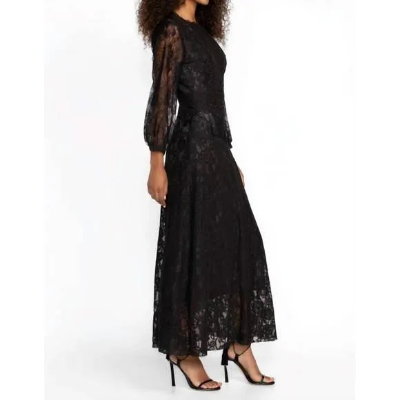 NEW JOHNNY WAS thea lace slip dress in black