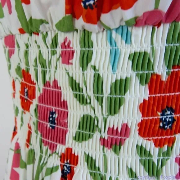 NEW kate spade Bold garden blooms Blaire‎ cotton dress, Cream, Size 4
