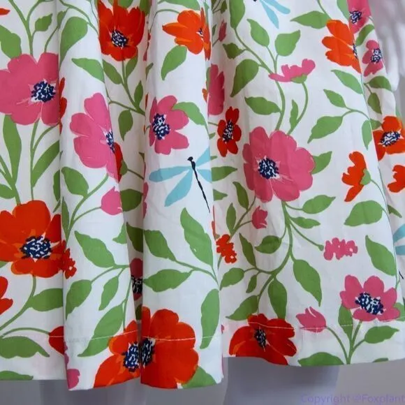 NEW kate spade Bold garden blooms Blaire‎ cotton dress, Cream, Size 4
