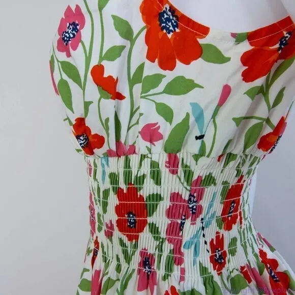 NEW kate spade Bold garden blooms Blaire‎ cotton dress, Cream, Size 4