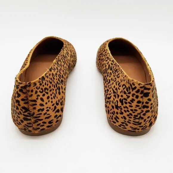 NEW Madewell The Cory Flat in Leopard Calf Hair Desert Dune Multi Size 6 $118