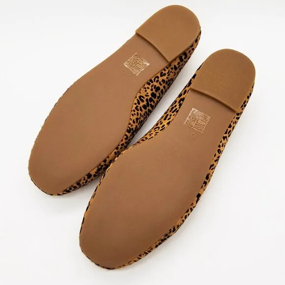NEW Madewell The Cory Flat in Leopard Calf Hair Desert Dune Multi Size 6 $118