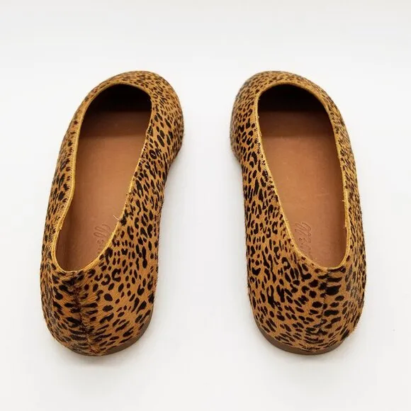 NEW Madewell The Cory Flat in Leopard Calf Hair Desert Dune Multi Size 6 $118