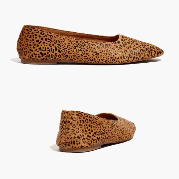 NEW Madewell The Cory Flat in Leopard Calf Hair Desert Dune Multi Size 6 $118