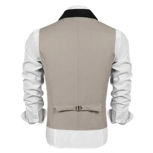 NEW MEN'S Suit Vest Slim Fit Waistcoat Tan