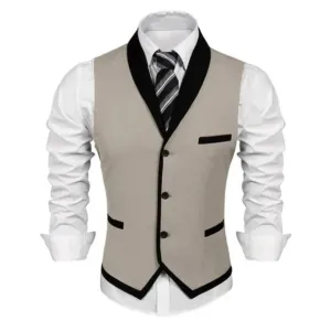 NEW MEN'S Suit Vest Slim Fit Waistcoat Tan