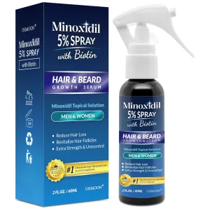 NEW Minoxidil for Men Hair Regrowth, 5% Minoxidil for Women Hair Growth, Minoxidil 5 Percent Hair Growth Spray, Minoxidil 5% Beard Growth, Hair Growth Serum, Hair Loss Treatments for Women and Men.