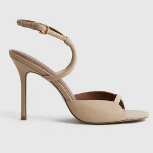 New! REISS Harper Strappy Heels Sandals in Buscuit Nude