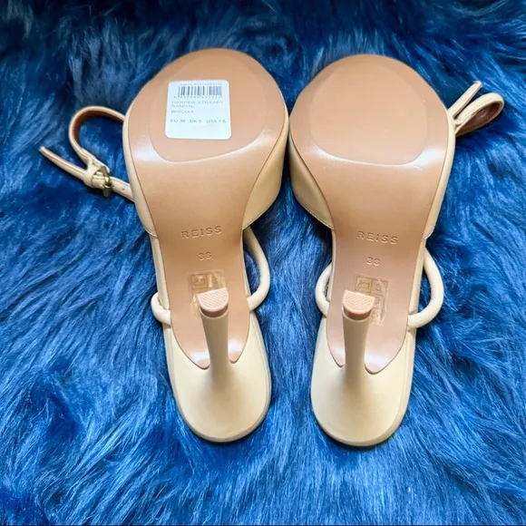 New! REISS Harper Strappy Heels Sandals in Buscuit Nude
