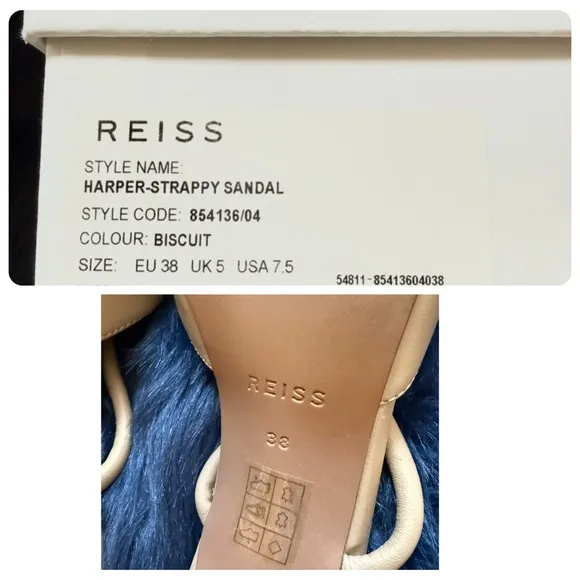 New! REISS Harper Strappy Heels Sandals in Buscuit Nude