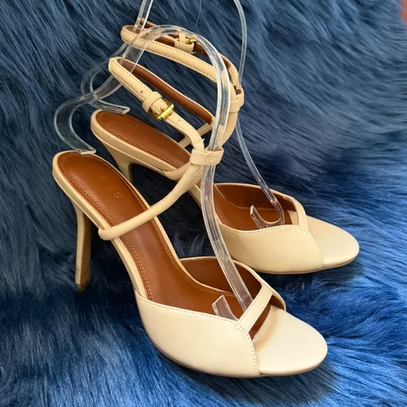 New! REISS Harper Strappy Heels Sandals in Buscuit Nude