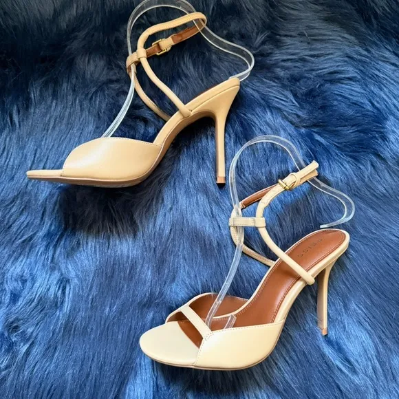 New! REISS Harper Strappy Heels Sandals in Buscuit Nude