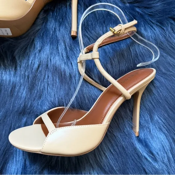 New! REISS Harper Strappy Heels Sandals in Buscuit Nude