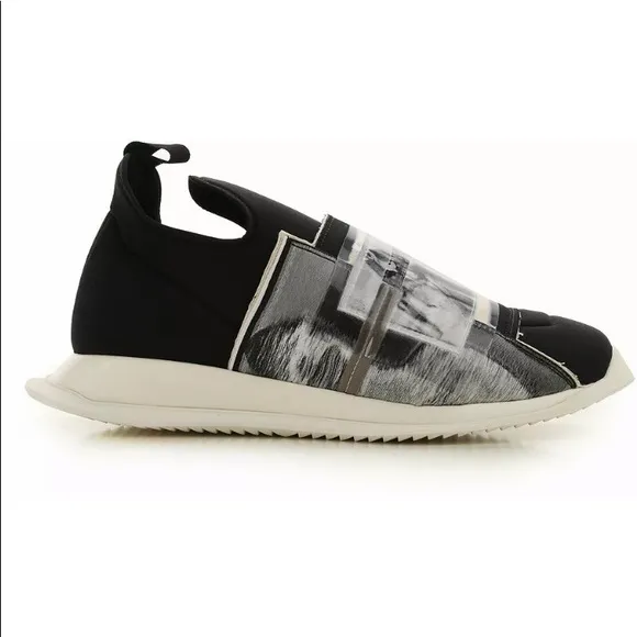 New Rick Owens Drkshdw Babel Sneakers Shoes Black Cream  Size 37 Women 7