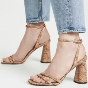 NEW Sam Edelman form Shopbop Kia Snake Embossed Leather Strappy Heeled Sandal