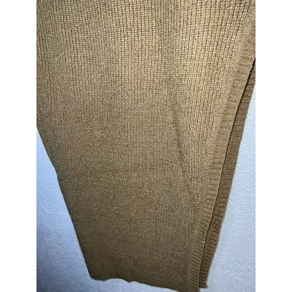New Ser.o.ya Midi Skirt Tan Stretch Sweater Knit Bodycon Slit Medium NWTS F1