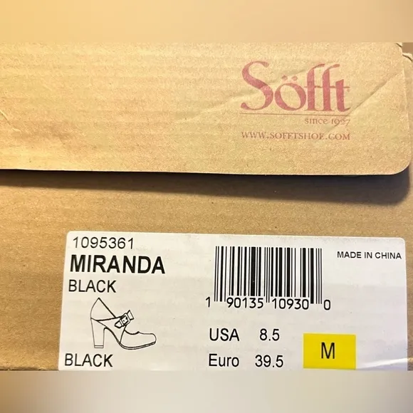 NEW- Sofft Leslie Mary Jane Pumps SIZE: 8.5M COLOR: Black