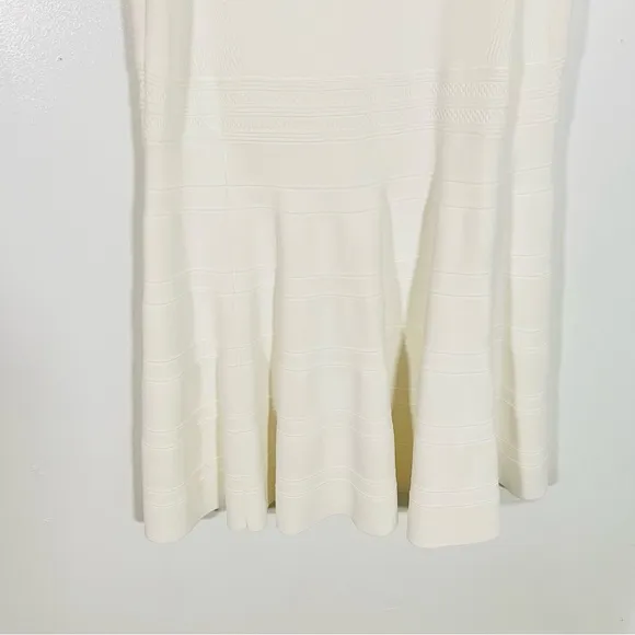 NEW Ted Baker London Velvey Dress Ivory Knit Puff Sleeves Preppy Coastal Neutral