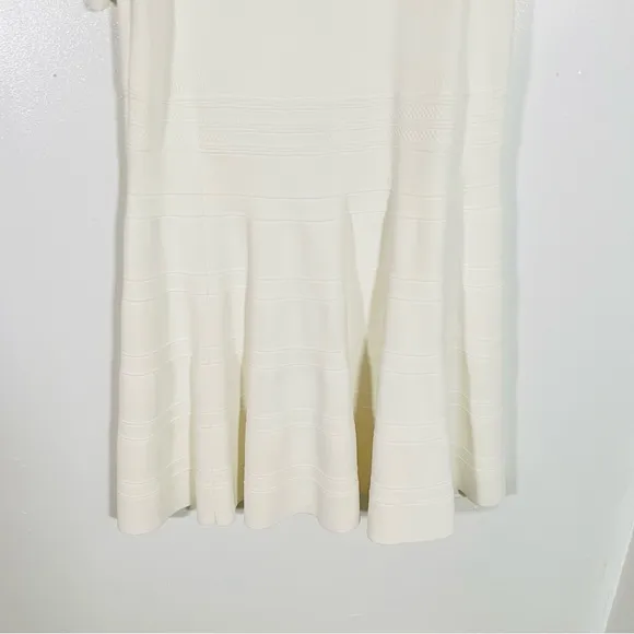 NEW Ted Baker London Velvey Dress Ivory Knit Puff Sleeves Preppy Coastal Neutral