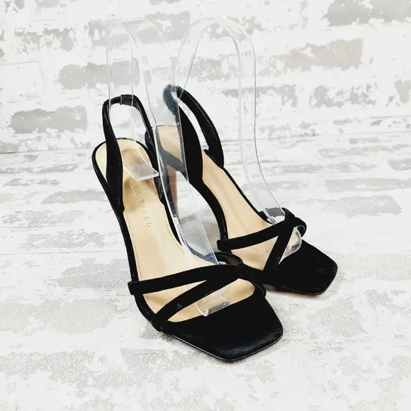 New Veronica Beard Analita Black Suede Slingback Sandals V519