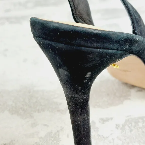 New Veronica Beard Analita Black Suede Slingback Sandals V519