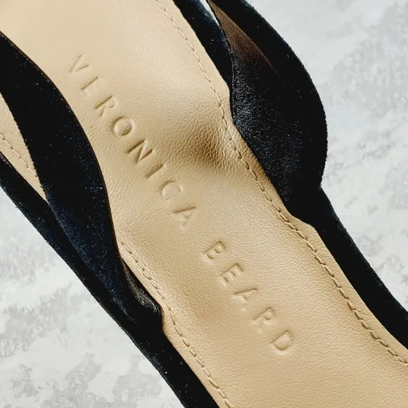 New Veronica Beard Analita Black Suede Slingback Sandals V519