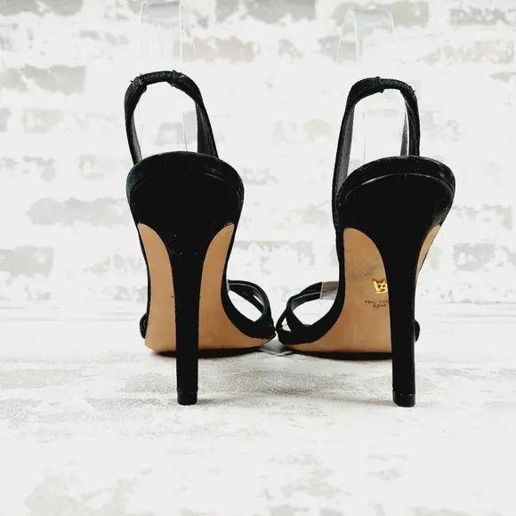New Veronica Beard Analita Black Suede Slingback Sandals V519