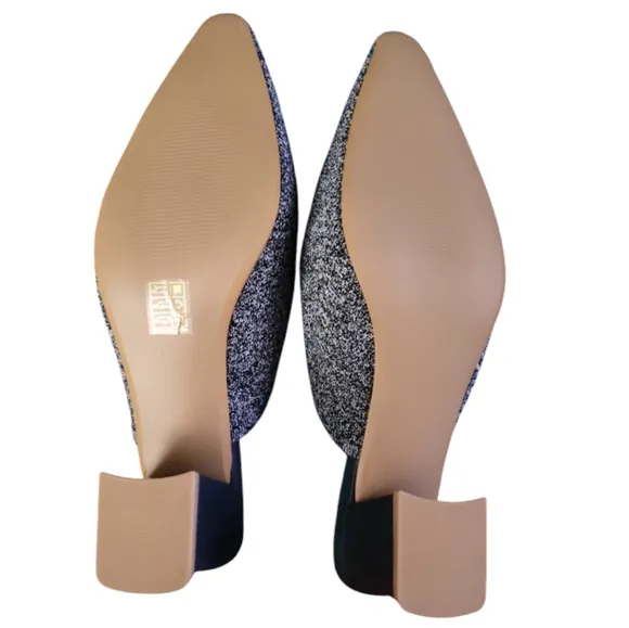 NEWBELLA Mousse Fit Women Heeled Mules Knit Pointed Toe - Shoe Size 11 Gray