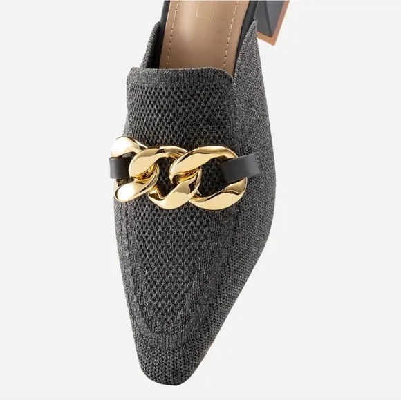 NEWBELLA Mousse Fit Women Heeled Mules Knit Pointed Toe - Shoe Size 11 Gray