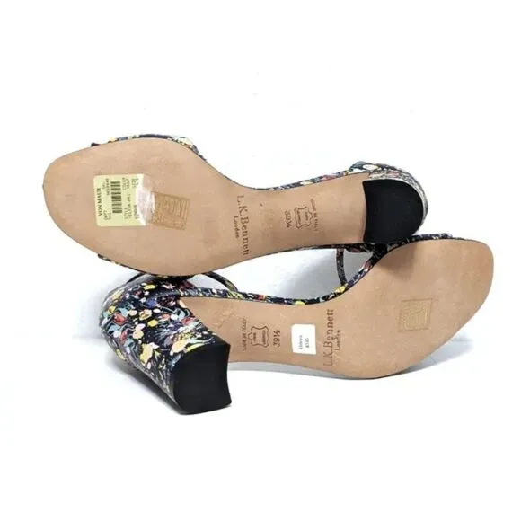 NEW L.K. BENNETT Helena Floral Ankle Wrap Leather Sandals 39.5