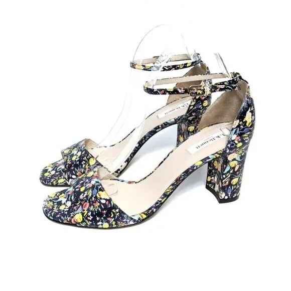 NEW L.K. BENNETT Helena Floral Ankle Wrap Leather Sandals 39.5
