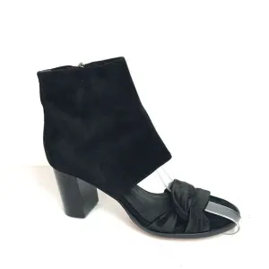 New Zero   Maria Cornejo Black Open Toe Bootie Black Suede Heels Shoes Italy 37