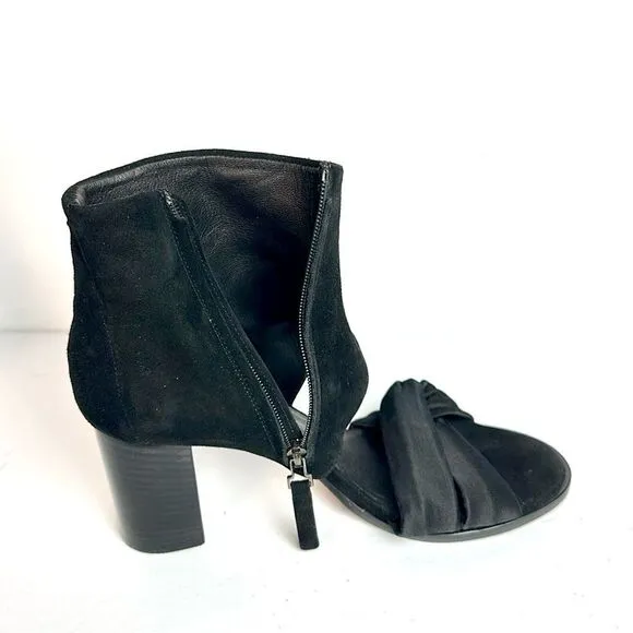 New Zero   Maria Cornejo Black Open Toe Bootie Black Suede Heels Shoes Italy 37