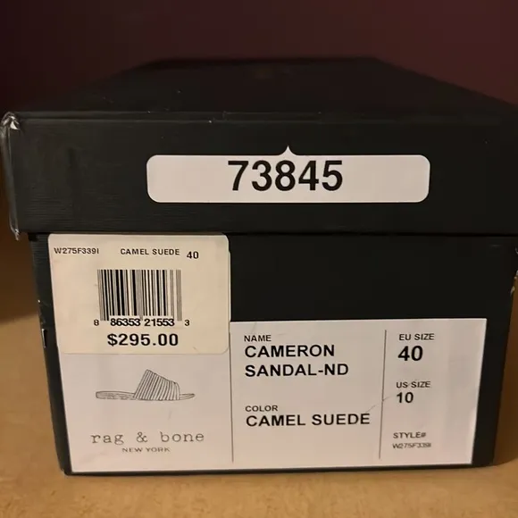 NIB $295 rag &amp; bone | Cameron | Suede Sandals in Camel 10 | Fit Like 8.5