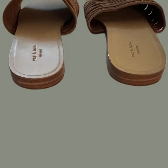 NIB $295 rag &amp; bone | Cameron | Suede Sandals in Camel 10 | Fit Like 8.5