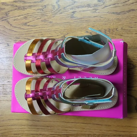 NIB Kelly &amp; Katie Chloe Gladiator Rainbow Sandal Kids Size 6