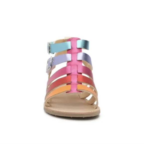 NIB Kelly &amp; Katie Chloe Gladiator Rainbow Sandal Kids Size 6