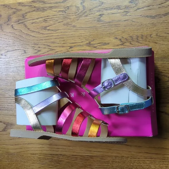 NIB Kelly &amp; Katie Chloe Gladiator Rainbow Sandal Kids Size 6