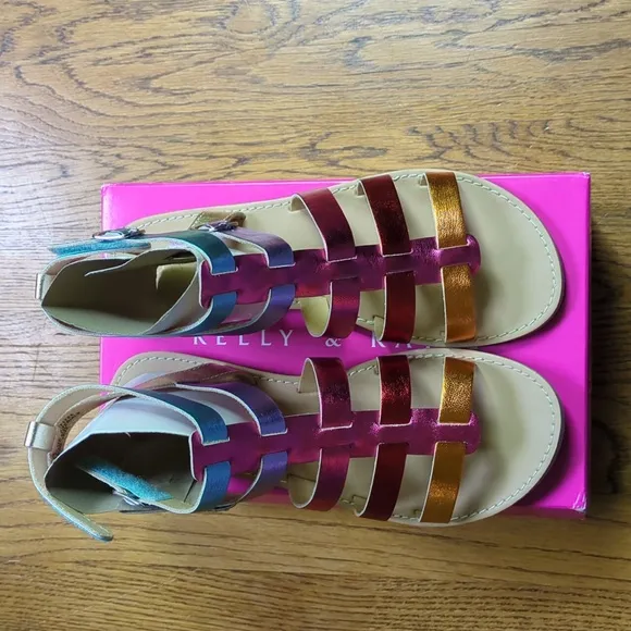 NIB Kelly &amp; Katie Chloe Gladiator Rainbow Sandal Kids Size 6