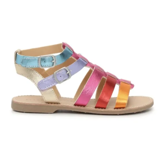 NIB Kelly &amp; Katie Chloe Gladiator Rainbow Sandal Kids Size 6