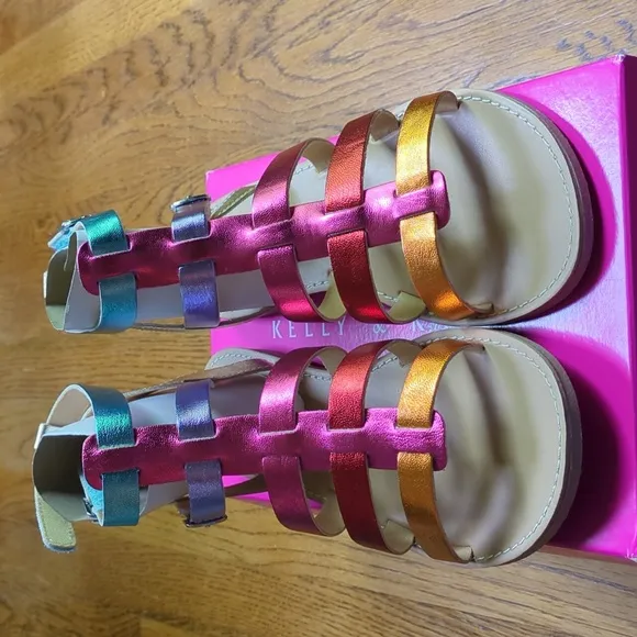 NIB Kelly &amp; Katie Chloe Gladiator Rainbow Sandal Kids Size 6