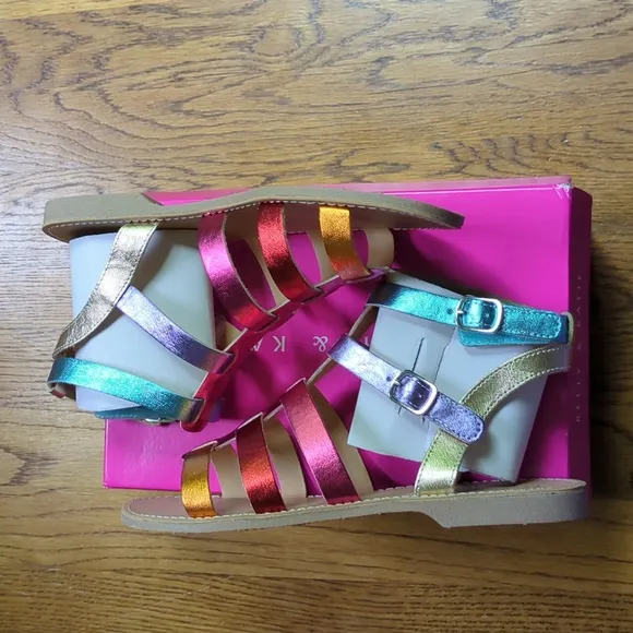 NIB Kelly &amp; Katie Chloe Gladiator Rainbow Sandal Kids Size 6