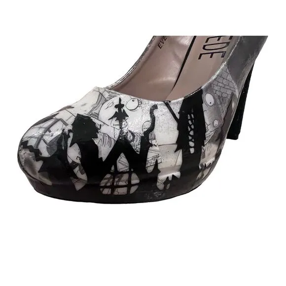 Nightmare Before Christmas Heels (Jack Skellington Pumps) US Size 8 UK 6 Custom