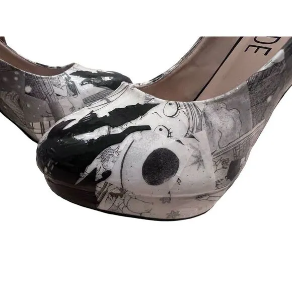 Nightmare Before Christmas Heels (Jack Skellington Pumps) US Size 8 UK 6 Custom